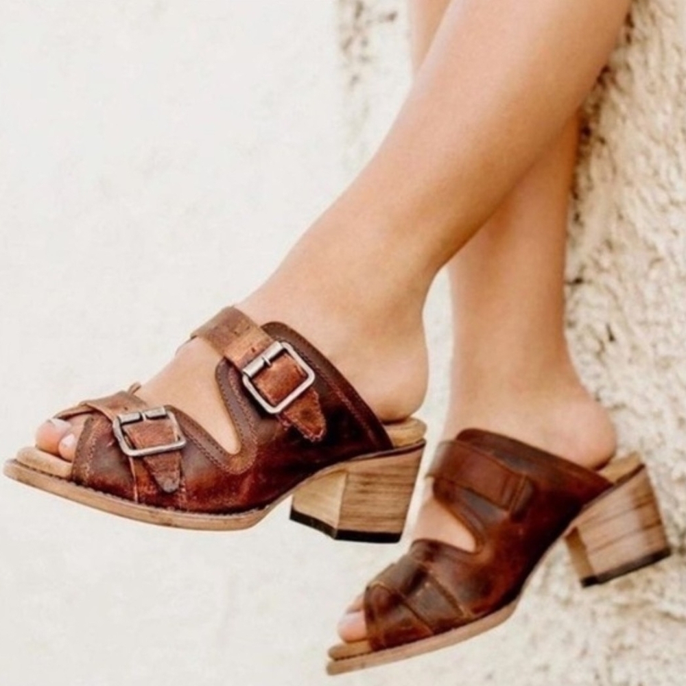 Freebird by Steven Tan Leather Buckle Sandals